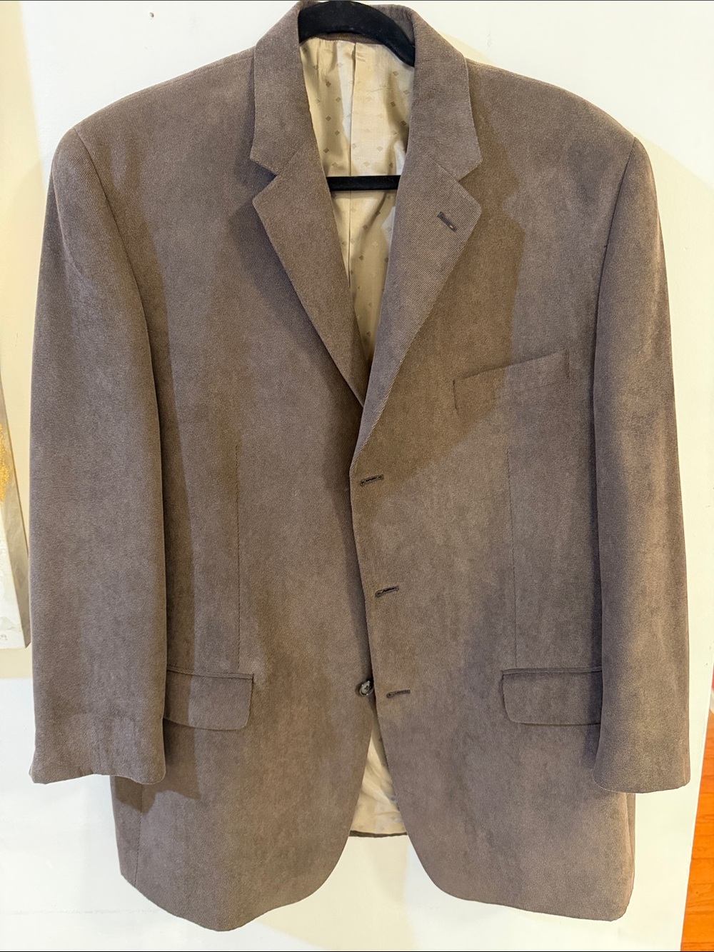 Calvin Klein Men's Suede-Look Sport Coat in Taupe